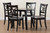 Brooke Modern Grey Fabric And Dark Brown Finished Wood 5-Piece Dining Set Brooke-Grey/Dark Brown-5PC Dining Set