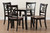 Brooke Modern Beige Fabric And Dark Brown Finished Wood 5-Piece Dining Set Rosie-Sand/Dark Brown-5PC Dining Set