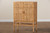 Vivan Modern Bohemian Natural Brown Rattan And Mahogany Wood 3-Shelf Storage Cabinet Vivan-W81-Mahogany-Cabinet