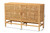Vivan Modern Bohemian Natural Brown Rattan And Mahogany Wood Storage Cabinet Vivan-W137-Mahogany-Cabinet