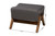 Hanson Mid-Century Modern Dark Grey Fabric And Walnut Brown Finished Wood Ottoman RAC527-Dark Grey-Otto