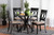 Jessie Modern Sand Fabric And Dark Brown Finished Wood 5-Piece Dining Set Jessie-Sand/Dark Brown-5PC Dining Set