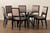 Mana Modern Sand Fabric And Dark Brown Finished Wood 7-Piece Dining Set Mana-Sand/Dark Brown-7PC Dining Set