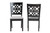 Abigail Modern Grey Fabric And Dark Brown Finished Wood 2-Piece Dining Chair Set RH391C-Grey/Dark Brown-DC-2PK