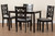Abigail Modern Grey Fabric And Dark Brown Finished Wood 5-Piece Dining Set RH391C-Grey/Dark Brown-5PC Dining Set