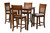 Genesis Modern Grey Fabric And Walnut Brown Finished Wood 5-Piece Pub Set RH389P-Grey/Walnut-5PC Pub Set