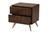 Graceland Mid-Century Modern Transitional Walnut Brown Finished Wood 2-Drawer Nightstand LV45ST4524WI-CLB-NS