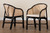 Miranda Modern Bohemian Two-Tone Black And Natural Brown Rattan 2-Piece Dining Chair Set Miranda-Rattan-DC