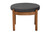 Iliana Japandi Dark Grey Fabric And Walnut Brown Finished Wood Ottoman Footstool BBT5454-Dark Grey/Walnut-Stool