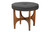 Theo Japandi Greyish Beige Fabric And Walnut Brown Finished Wood Ottoman Footstool BBT5456-Dark Grey/Walnut-Stool