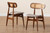 Tarana Mid-Century Modern Grey Fabric And Walnut Brown Finished Wood 2-Piece Dining Chair Set CS002C-Walnut/Light Grey-DC-2PK