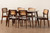 Dannon Mid-Century Modern Grey Fabric And Walnut Brown Finished Wood 7-Piece Dining Set CS001C-Walnut/Light Grey-7PC Dining Set