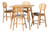 Darrion Mid-Century Modern Grey Fabric And Natural Oak Finished Wood 5-Piece Pub Set CS004P-Natural Oak/Light Grey-5PC Pub Set