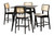 Dannon Mid-Century Modern Cream Fabric And Black Finished Wood 5-Piece Pub Set CS001P-Black/Cream-5PC Pub Set