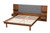 Eliana Mid-Century Modern Transitional Grey Fabric And Ash Walnut Finished Wood King Size Platform Storage Bed With Built-In Nightstands MG0086-Dark Grey/Ash Walnut-King