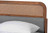 Irina Mid-Century Modern Grey Fabric And Ash Walnut Finished Wood Queen Size Platform Bed MG00874-Dark Grey/Ash Walnut-Queen