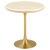 Lippa 20" Round Artificial Travertine Side Table EEI-6746-GLD-TRA