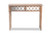Celia Transitional Rustic French Country White-Washed Wood And Mirror 2-Drawer Quatrefoil Console Table JY17A044-Natural Brown/Silver-Console