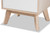 Halian Mid-Century Modern Two-Tone White And Light Brown Finished Wood 3-Drawer End Table FZM16147-3-Light Brown/White-ET
