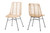 Bali & Pari Manhattan Modern Bohemian Natural Brown Rattan And Black Metal 2-Piece Dining Chair Set Manhattan-Rattan/Black-DC