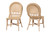 Bali & Pari Jelita Modern Bohemian Natural Brown Rattan 2-Piece Dining Chair Set Jelita-Rattan-DC