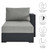 Tahoe Outdoor Patio Powder-Coated Aluminum Modular Right-Facing Chaise Lounge - Gray Gray EEI-6633-GRY-GRY
