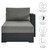 Tahoe Outdoor Patio Powder-Coated Aluminum Modular Right-Facing Chaise Lounge - Gray Charcoal EEI-6633-GRY-CHA