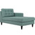 Empress Right-Arm Upholstered Fabric Chaise - Turquoise EEI-2597-LAG