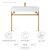 Redeem 40" Wall-Mount Gold Stainless Steel Bathroom Vanity - Gold White EEI-5544-GLD-WHI