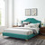 Adelaide Performance Velvet Queen Platform Bed - Teal MOD-6580-TEA