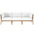 Clearwater Outdoor Patio Teak Wood Sofa - Gray White EEI-6120-GRY-WHI