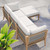 Clearwater Outdoor Patio Teak Wood 4-Piece Sectional Sofa - Gray White EEI-6121-GRY-WHI