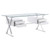 Sector 71" Glass Top Glass Office Desk - White EEI-6226-WHI