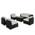 Aero 7 Piece Outdoor Patio Sectional Set - Espresso White EEI-695-EXP-WHI-SET