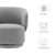 Celestia Boucle Fabric Fabric And Wood Swivel Chair - Light Gray EEI-6357-LGR