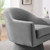 Astral Performance Velvet Fabric And Wood Swivel Chair - Gray EEI-6360-GRY