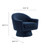 Astral Performance Velvet Fabric And Wood Swivel Chair - Midnight Blue EEI-6360-MID