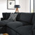 Commix Down Filled Overstuffed Boucle Fabric 4-Piece Sectional Sofa - Black EEI-6363-BLK