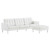 Loft Tufted Vegan Leather Sofa And Ottoman Set - Silver White EEI-6410-SLV-WHI-SET