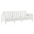 Loft Tufted Vegan Leather Sofa And Ottoman Set - Silver White EEI-6410-SLV-WHI-SET