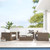 Convene Outdoor Patio Outdoor Patio 4-Piece Furniture Set - Cappuccino White EEI-6328-CAP-WHI
