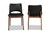 Afton Mid-Century Modern Black Faux Leather Upholstered and Walnut Brown Finished Wood 2-Piece Dining Chair Set RDC827-Black/Walnut-DC