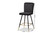 Preston Modern Luxe and Glam Black Velvet Fabric Upholstered and Two-Tone Black and Gold Finished Metal 2-Piece Bar Stool Set DC179-Black Velvet/Gold-BS