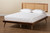 Nura Mid-Century Modern Walnut Brown Finished Wood and Synthetic Rattan King Size Platform Bed Nura-Ash Walnut Rattan-King