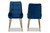 Gavino Modern Luxe and Glam Navy Blue Velvet Fabric Upholstered and Gold Finished Metal 2-Piece Dining Chair Set DC178-Navy Blue Velvet/Gold-DC