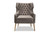 Nelson Modern Luxe and Glam Grey Velvet Fabric Upholstered and Gold Finished Metal Armchair TSF-6741-Grey Velvet/Gold-CC