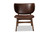 Marcos Mid-Century Modern Dark Brown Faux Leather Effect and Walnut Brown Finished Wood Living Room Accent Chair WM5002-Dark Brown/Walnut-CC