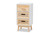 Kalida Mid-Century Modern Two-Tone White and Oak Brown Finished Wood 3-Drawer Storage Cabinet 3578-White Washed/Oak-3DW Cabinet