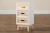 Kalida Mid-Century Modern Two-Tone White and Oak Brown Finished Wood 3-Drawer Storage Cabinet 3578-White Washed/Oak-3DW Cabinet