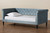 Cora Modern and Contemporary Light Blue Velvet Fabric Upholstered and Dark Brown Finished Wood Twin Size Daybed Cora-Light Blue Velvet-Daybed-Twin